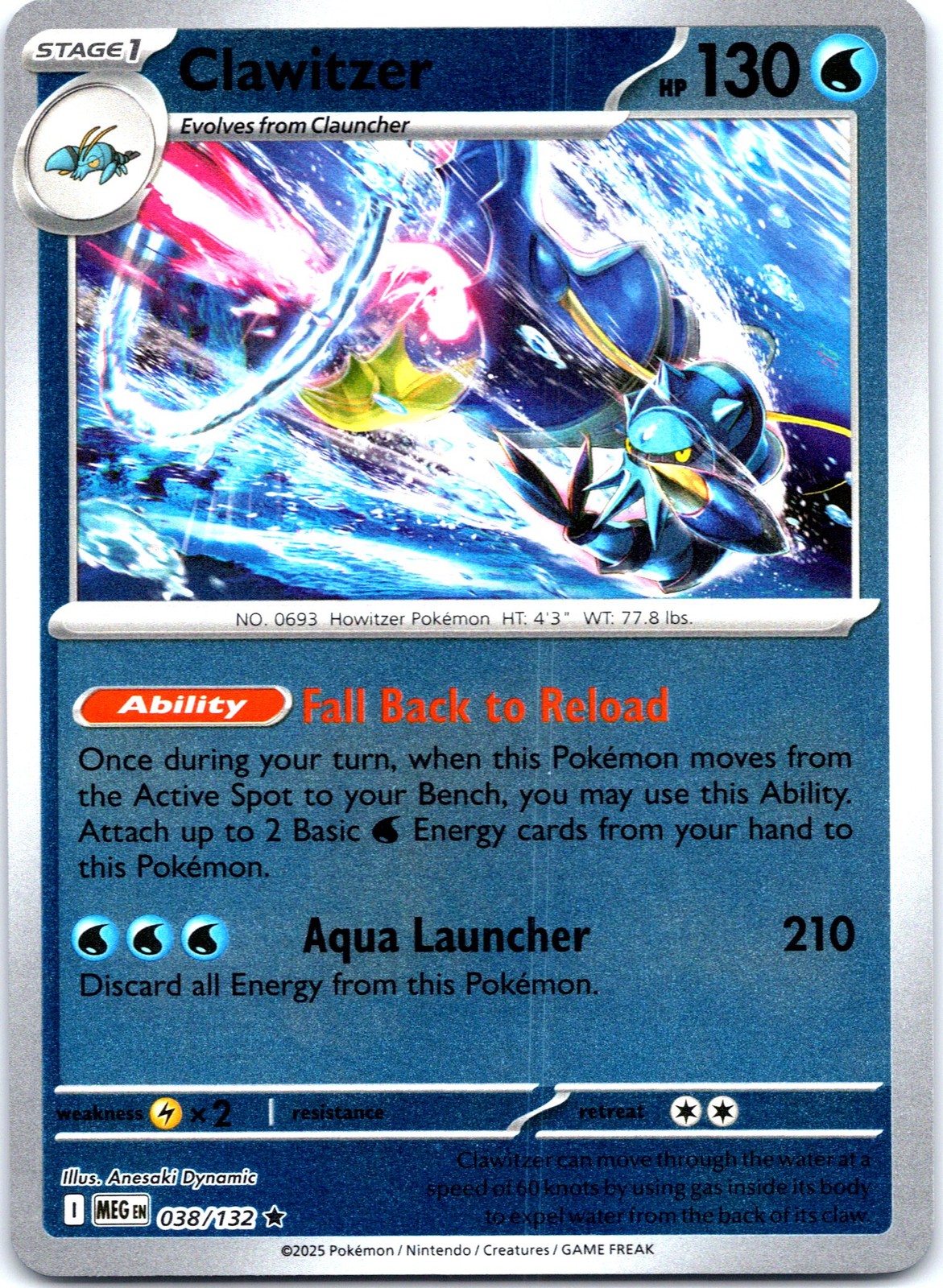 Clawitzer - Rare ME01: Mega Evolution 038/132 NM