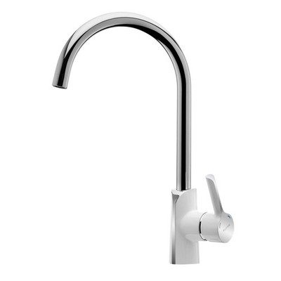 Einhebel Küchenarmatur Weiss Chrom 360° Schwenkbar Wasserhahn Küche Hochdruck