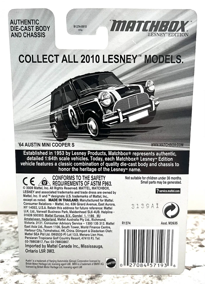 🔥2010 Matchbox Lesney Edition (64 Austin Mini Cooper S) Mint LIMITED EDITION 🔥 - Image 2 of 2