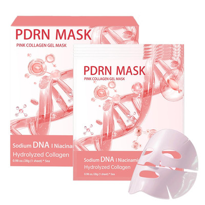 5 Pack Salmon DNA PDRN Pink Collagen Gel Face Mask, Overnight Hydrogel Real Deep