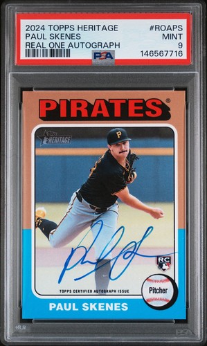 2024 Topps Heritage Rookie Auto Paul Skenes PSA 9