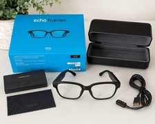 Amazon Echo Frames Classic Black Alexa Smart Glasses w Box Case Cable READ