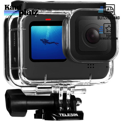 Wasserdichtes Gehäuse 60M für GoPro Hero 9-13 Unterwasser mit Halterung Schwarz