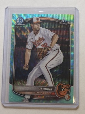2025 Bowman Chrome 1st Refractor Aqua Wave /125 BDC-85 JT Quinn Orioles
