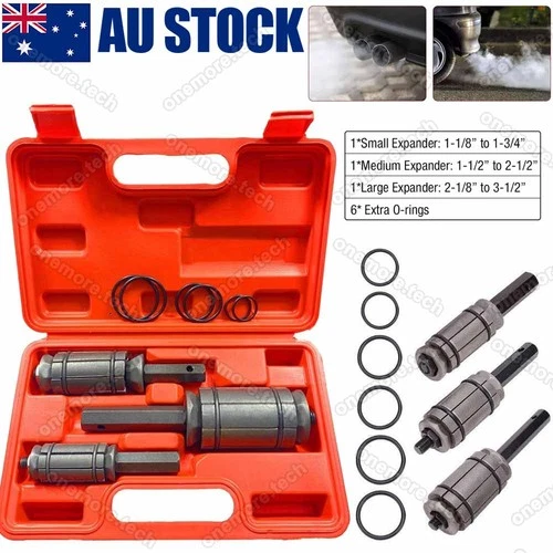 3pcs Muffler Exhaust Expander Tail Pipe Set Pipe Dent Remover Expander Tool Kit 