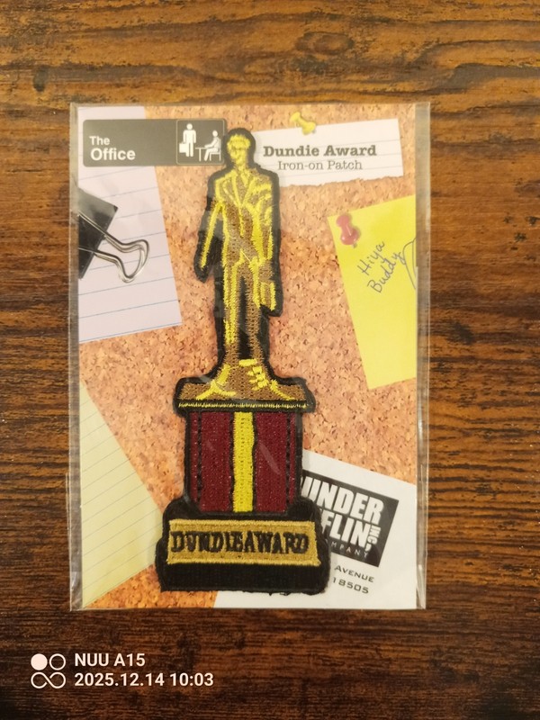 The Office Dundie Award Iron-on Patch Built By Culture Fly NBC Collector