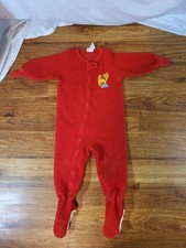 Vintage Winnie The Pooh Red Footed Pajamas Size 24 Months