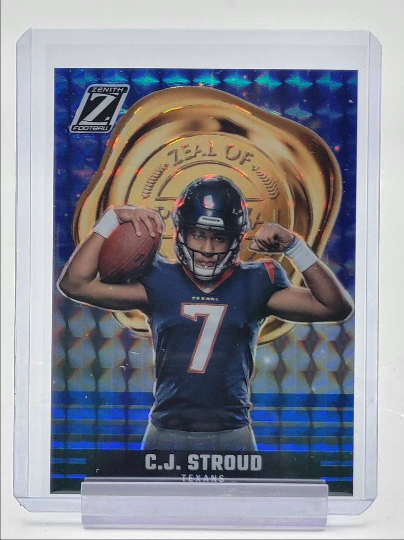 C.J. STROUD 2023 ZENITH ROOKIE ZEAL OF APPROVAL BLUE TEXANS RC Q4081