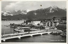 Luzern LU Bruecke Schiff