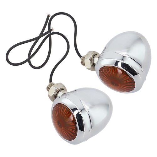 Chrome Finish Motorcycle Turn Signal Lights Perfect for Motorcycle Enthusiasts - Picture 9 of 14