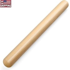 Natural Beech Wood Rolling Pin Tapered Kitchen Baking Dough Tool 11.5 Inch New