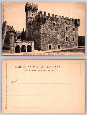 Florence Italy Vincigliata Castle Mastio Tower Antique Postcard Pineder
