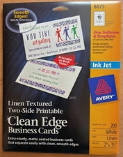 200 NEW Avery Ink Jet Textured Two-Side Printable Clean Edge Business Cards