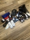 Bauer Cage Hockey Helmet, Adjustable Kids Skates, Shoulder Pads with more Gear — photo 2