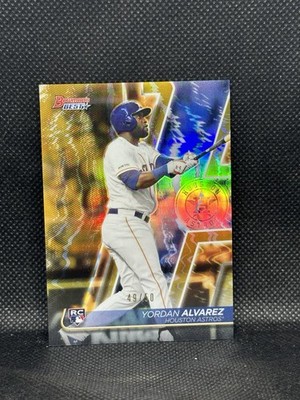 🔥 Yordan Alvarez 2020 Bowman's Best Rookie Gold Refractor /50 RC #45 Astros 🔥