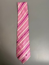 Versace Neck Tie Medusa Striped Shades Of Pink Woven 100 Silk Vintage