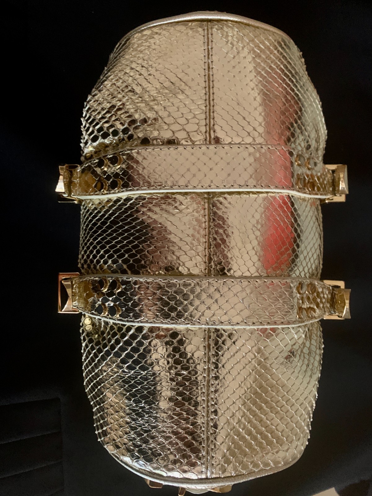 Versace Gold Python Link Handbag - image 4