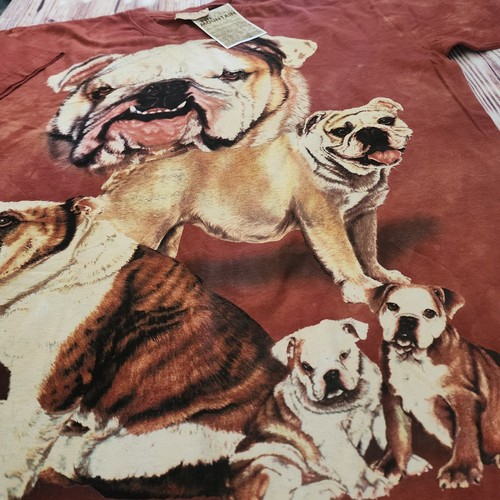 VTG 2002 The Mountain Bulldog T-Shirt L Dog Art Tee Barbara Keith Deadstock USA - Picture 4 of 10