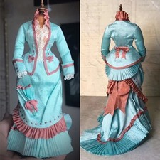 1880s Gothic Bustle Walking Dress Victorian Edwardian Duchess Manor Travel