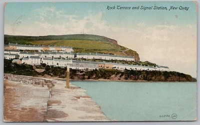 New Quay Cardiganshire Rock Terrasse & Signal Station Postkarte, gestempelt 1918