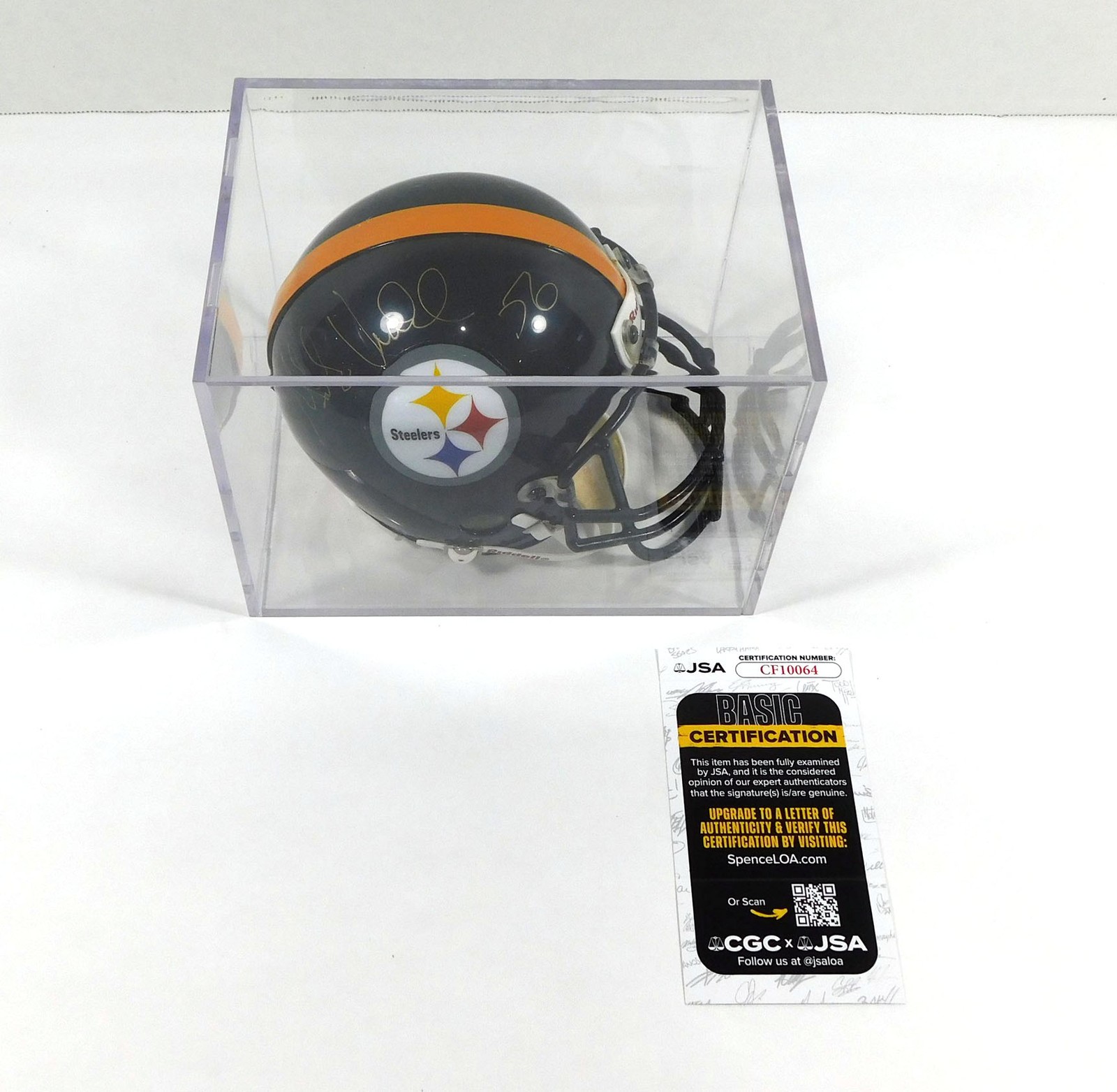 Casco De Fútbol Americano Mini Firmado Por Mike Vrabel Steelers JSA Auto