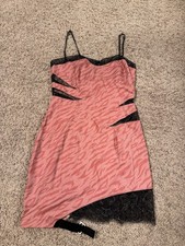 Dolls Kill Wooha pink and black slip dress