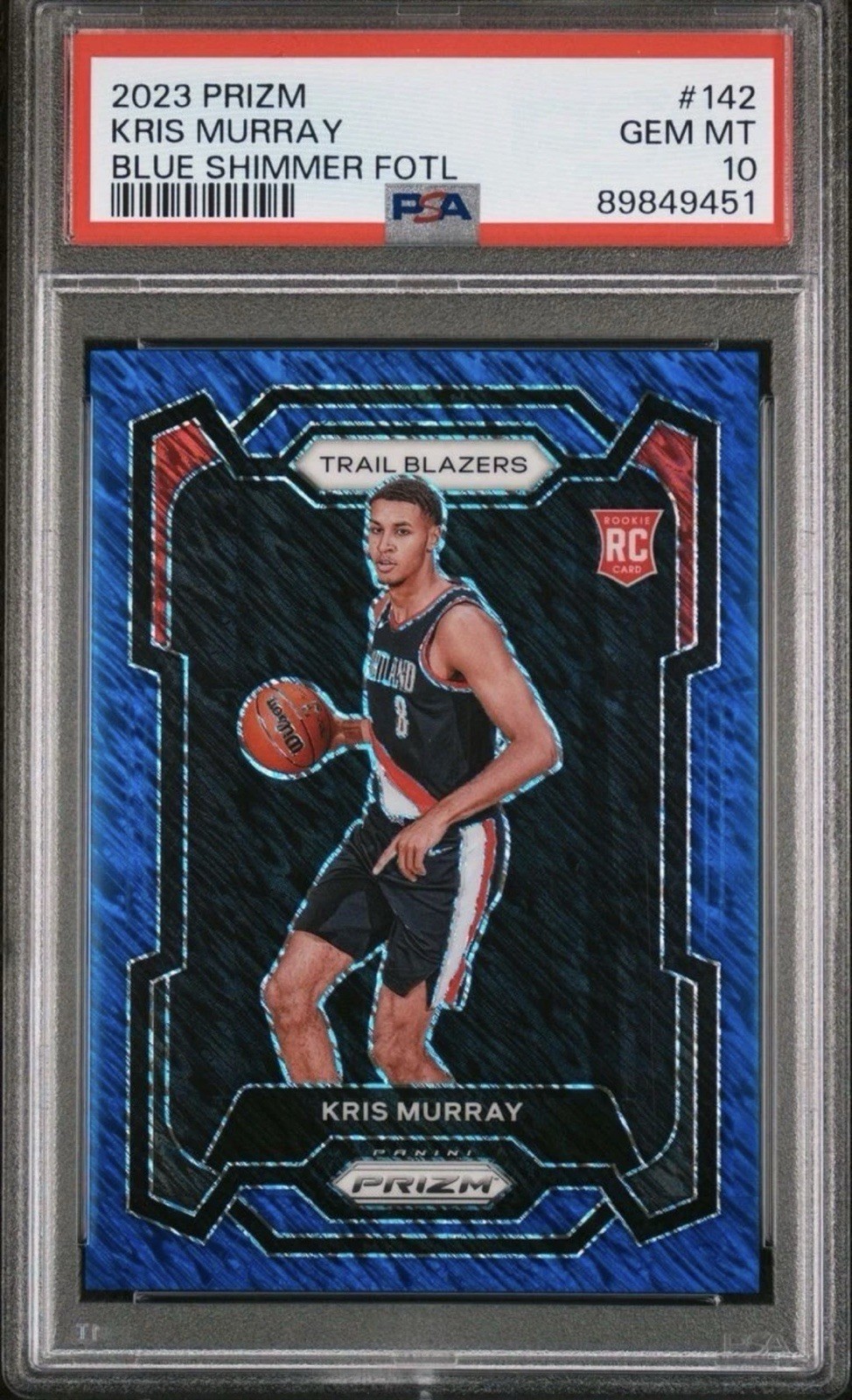2023-24 Panini Prizm Kris Murray #142 Blue Shimmer Prizm /35 (RC) PSA 10 🔥🔥🚀