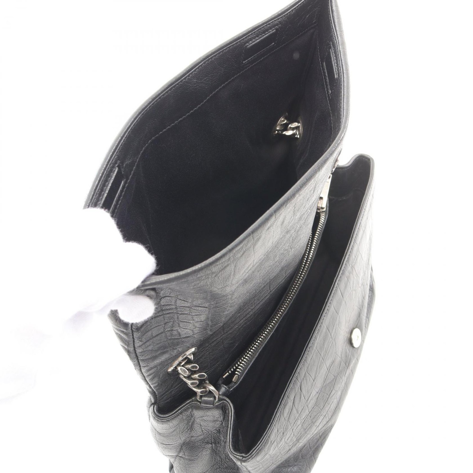 Borsa a tracolla SAINT LAURENT PARIS West Hollywood 438176 pelle nera usata donna