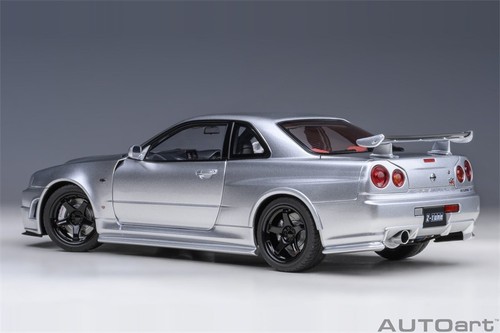 AUTOart 1/18 Nissan Nismo GT-R R34 Z-TUNE Diecast Car Model Silver Blue Black - Picture 33 of 60