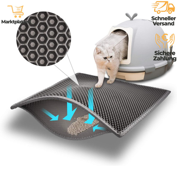 Katzenklo Matte Waben Design Wasserdicht 61X38 Cm Unterleger FüR Katzentoilette-image