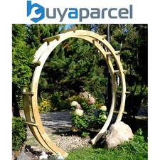 Jagram Wooden Garden Moon Gate Double Round Semi Circular Arch Pergola