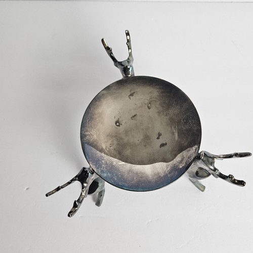 Rare Vintage Indian Metalwork Deer Figural Bowl | Heavy Handcrafted Pewter-Type - Picture 5 of 15