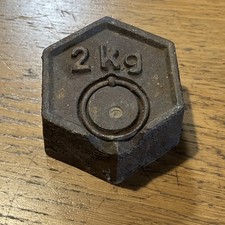 🛑 Peso Antico Per Bilancia 2 Chilogrammi Kg Bascula Esagonale