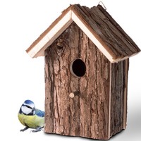 Gardigo Vogelhaus Holz Natur Futterhaus Nistkasten Vogelvilla Nist-Haus VöGel