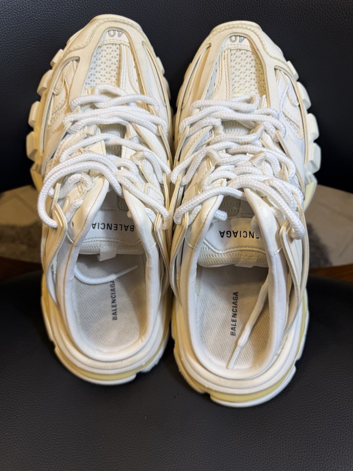 Balenciaga Women Track Lace-Up Mule Sneakers White 10… - Gem