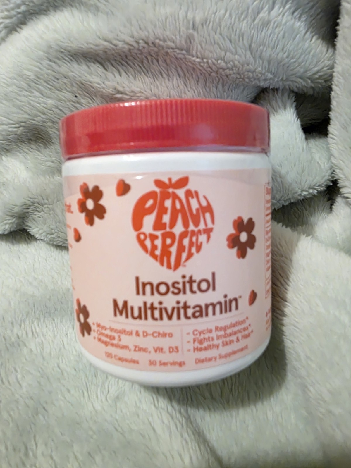 Peach Perfect Inositol Multivitamin 120 Capsules w/ Myo-Inositol, Omega 3