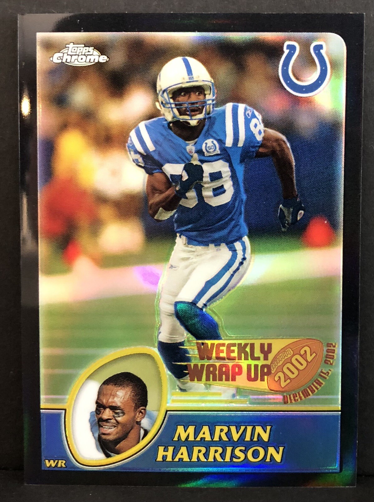 2003 TOPPS CHROME BLACK REFRACTOR #160 - MARVIN HARRISON 261/599
