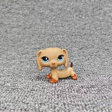Littlest Pet Shop Puppy Dog Dachshund Tan Brown w/ Blue Teardrop Eyes LPS 518