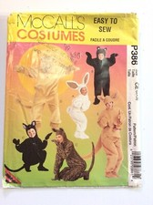 McCall's P386 Adults' And Kids' Animal Costumes Size CE 3,4,5
