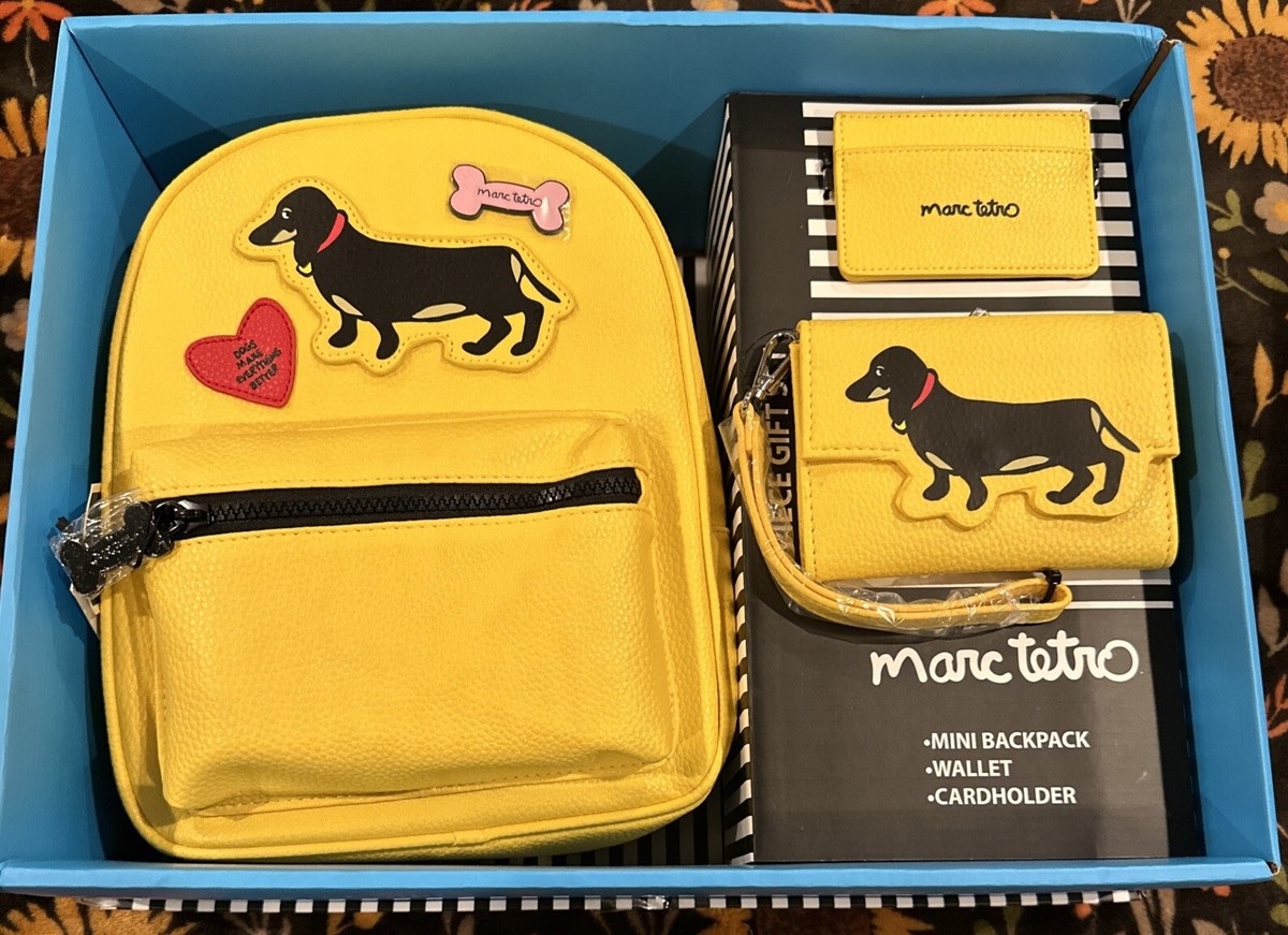 Marc Tetro 3 Piece Set Yellow Mini Backpack Wallet  display picture 1