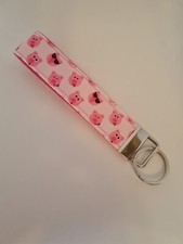 Pink pig key fob wristlet