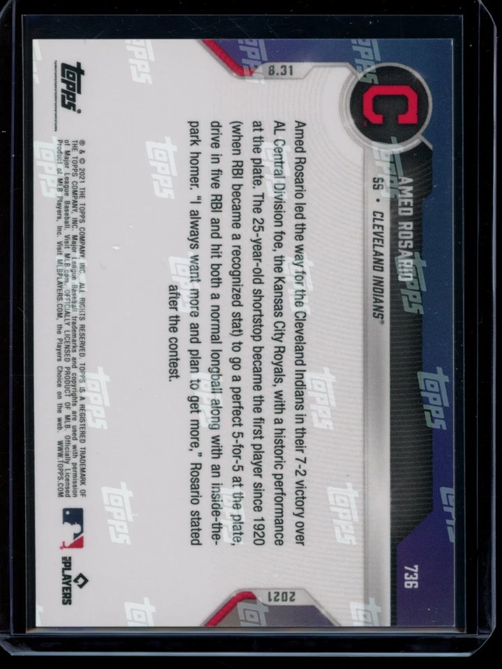 2021 Topps Now #736 Amed Rosario Red Parallel Card #d /10 - Image 2 of 2