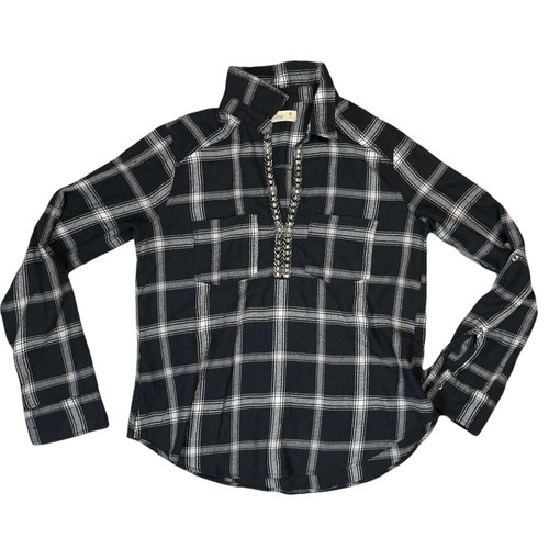 Hollister Black and White Flannel Shirt 
