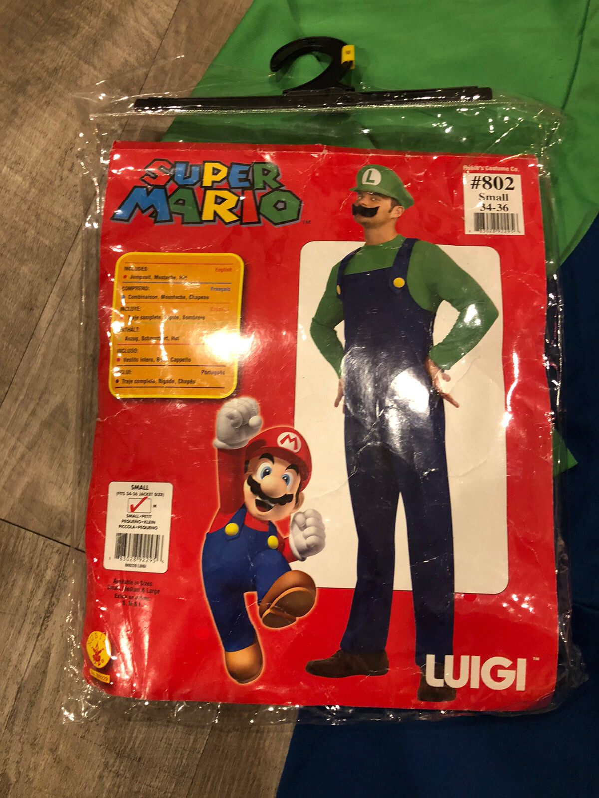 Super Mario Bros Luigi Adult Costume Small S Men’s Gem