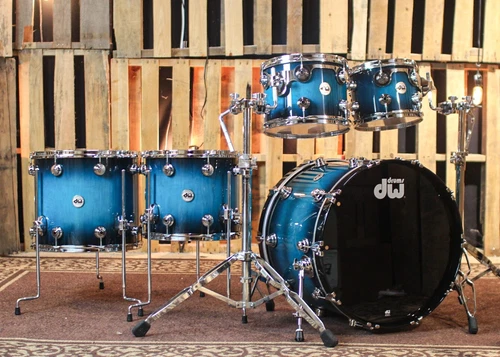 DW Collectors Maple Mahogany Regal Black Burst Drumset 22,10,12,14,16 SO#1312356