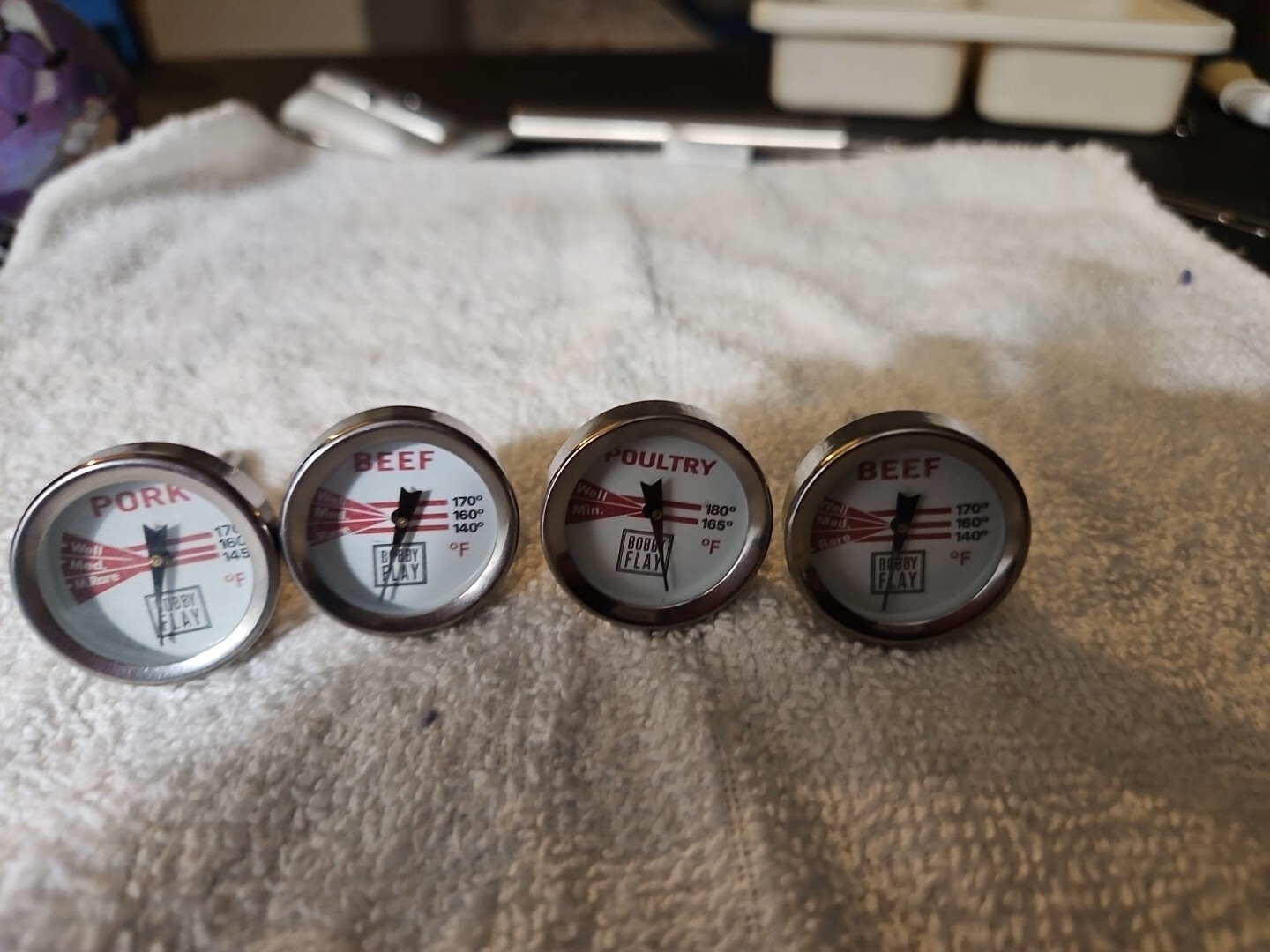 The Companion Group Reusable Beef, Poultry & Beef Button Thermometer Set Of 4