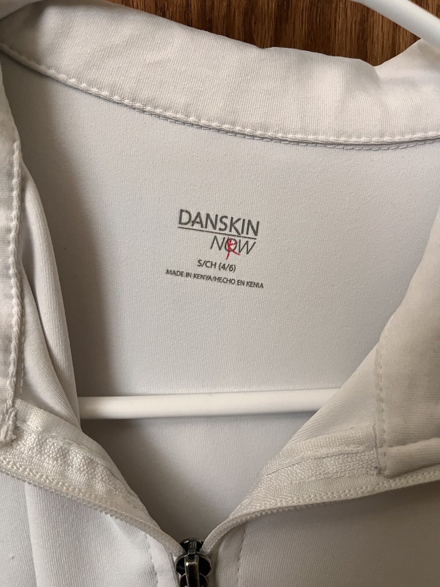 danskin STRETCH DOUBLE WEAVE JACKET ホワイト Women's Danskin Zip Up Warm Up Jacket White Light Weight Large 12