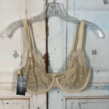 I.N.C. INTERNATIONAL CONCEPTS Juniors Lace Bralette Almond Latte size L 31822