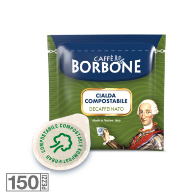150 Kaffeepads Caffe' Borbone Blend Grün Ese 44 MM Portionen Entkoffeiniert Dek