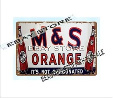 M & S ORANGE drink club bar metal tin sign indoor wall hangings